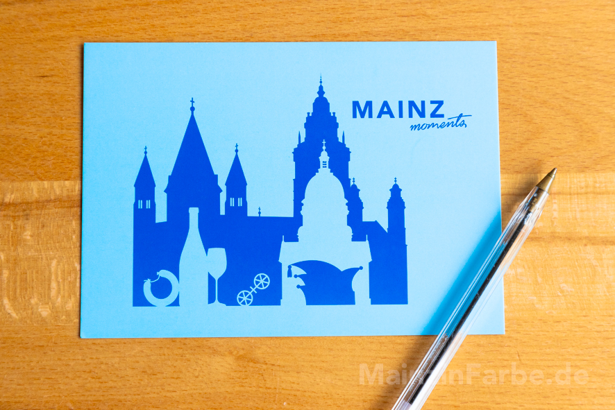 Postkarte Mainz Moments, blau